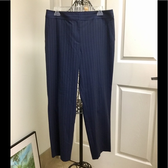 St. John Pants - St. John navy stripe pants straight legs size 10 St. John Pants - St. John navy stripe pants straight legs size 10